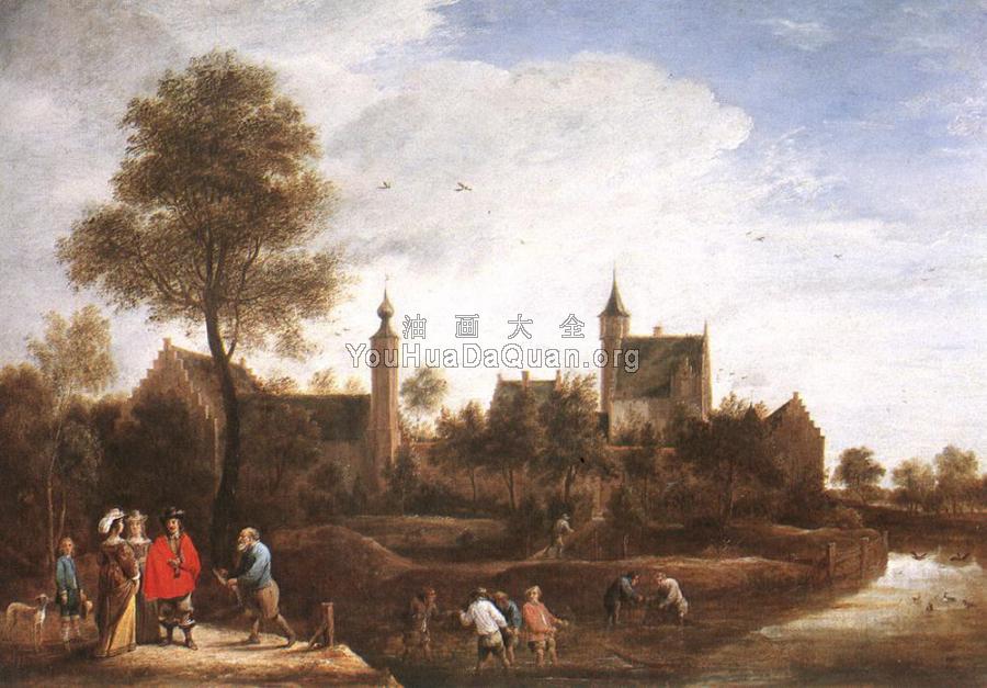A View Of Het Sterckshof Near Antwerp - 小大卫·特尼尔斯